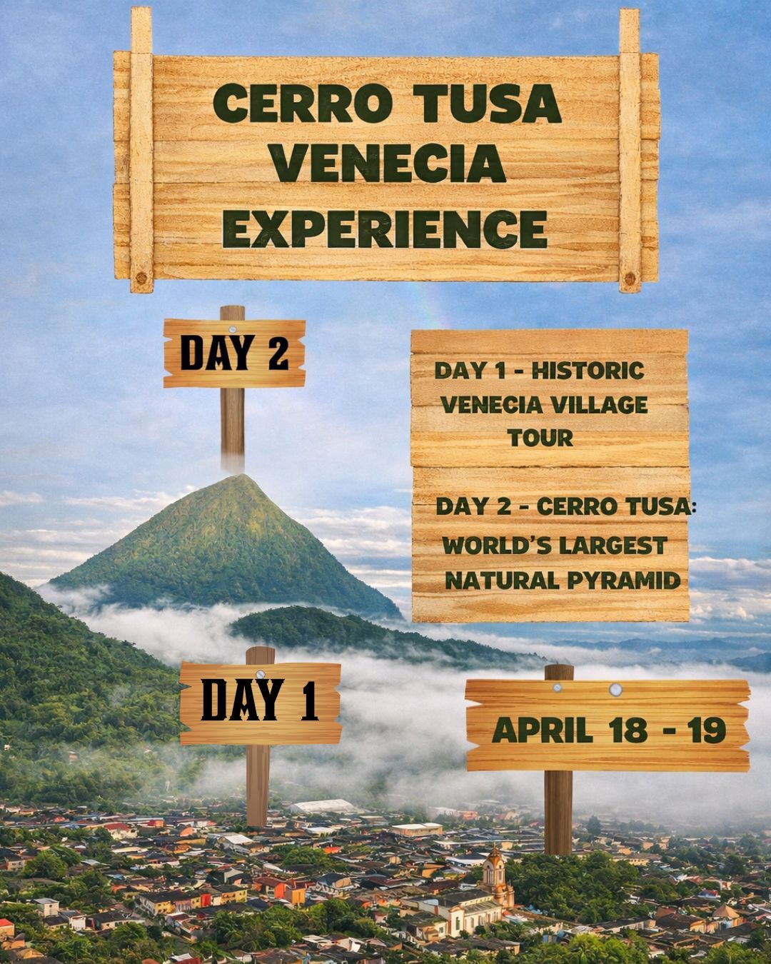 Cerro Tusa experience flyer
